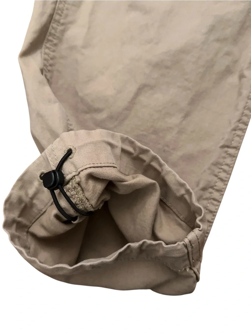 Uniqlo Cargo Pants Mens Size M Drawstring Stretch Relaxed Fit Ankel String Beige